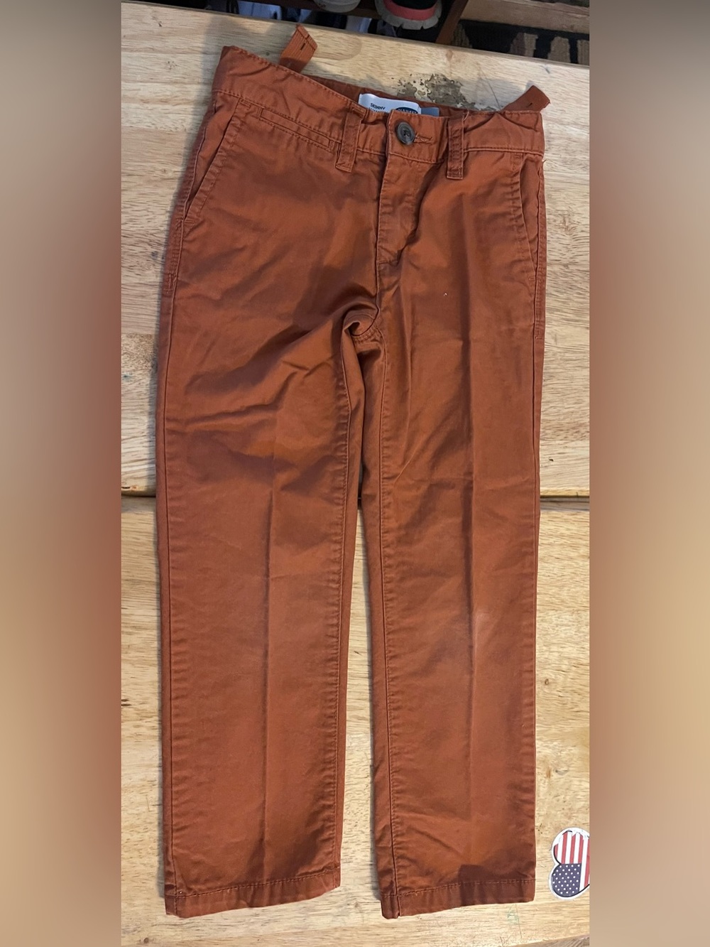 Old Navy skinny fit chino pants/Orange color -size 5T-Boys